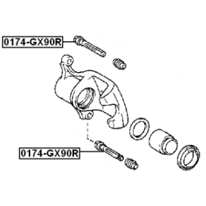 Axe de coulissement d'étrier arrière FEBEST 0174-GX90R pour TOYOTA 47715-22060 FEBEST