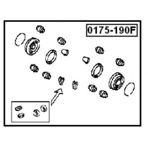 Kit de réparation d'étrier de frein avant FEBEST 0175-190F pour TOYOTA, LEXUS 04479-20170 FEBEST