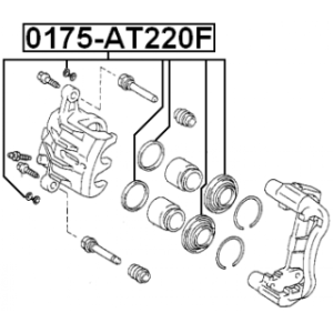 Kit de réparation d'étrier de frein avant FEBEST 0175-AT220F pour TOYOTA AVENSIS, CORONA FEBEST