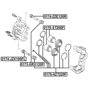 Kit de réparation d'étrier de frein avant FEBEST 0175-AZT220F pour TOYOTA FEBEST