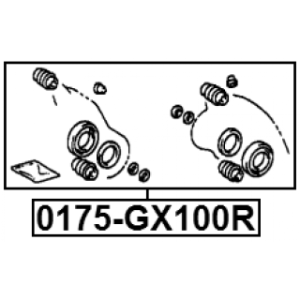 Kit de réparation d'étrier de frein arrière FEBEST 0175-GX100R pour TOYOTA 04479-22130 FEBEST