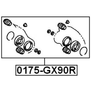 Kit de réparation d'étrier de frein arrière FEBEST 0175-GX90R pour TOYOTA 04479-22080 FEBEST