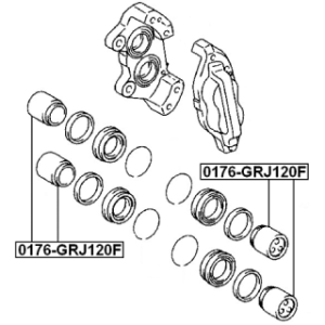Piston d'étrier de frein avant FEBEST 0176-GRJ120F pour TOYOTA et plus encore... FEBEST