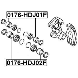 Piston d'étrier de frein avant FEBEST 0176-HDJ02F pour LEXUS, TOYOTA 47730-0K060 FEBEST