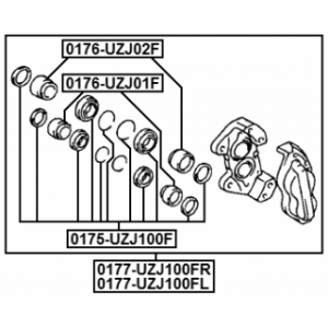 Piston d'étrier de frein avant FEBEST 0176-UZJ02F pour TOYOTA 47730-04090 FEBEST