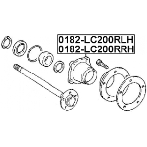 Moyeu de roue arrière droit FEBEST 0182-LC200RRH pour TOYOTA 04000-0010C FEBEST
