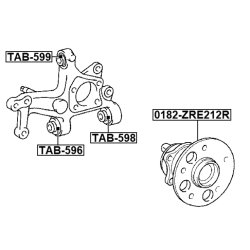 Moyeu de roue FEBEST 0182-ZRE212R pour LEXUS, TOYOTA OE 42450-02290 FEBEST