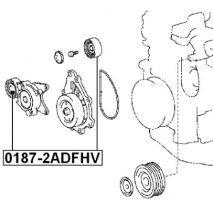Poulie de tension FEBEST 0187-2ADFHV pour TOYOTA, LEXUS 16603-0R010 FEBEST