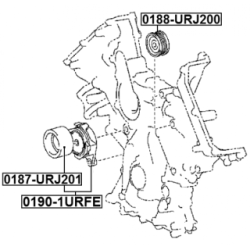 Tendeur de courroie nervuré FEBEST 0190-1URFE pour LEXUS, TOYOTA FEBEST