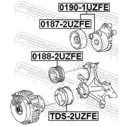 Tendeur de courroie à nervures FEBEST 0190-1UZFE pour LEXUS, TOYOTA FEBEST