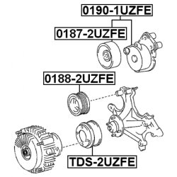 Tendeur de courroie à nervures FEBEST 0190-1UZFE pour LEXUS, TOYOTA FEBEST