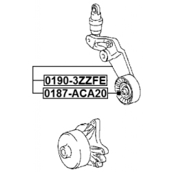 Tendeur de courroie nervurée FEBEST 0190-3ZZFE pour TOYOTA 16620-0D021 FEBEST