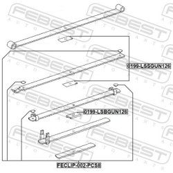 Bague de ressort à lames FEBEST 0199-LSBGUN126 pour TOYOTA HILUX FEBEST