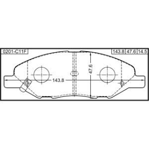 Kit de plaquettes de frein avant FEBEST 0201-C11F pour NISSAN, MITSUBISHI 1N26-33-28Z FEBEST
