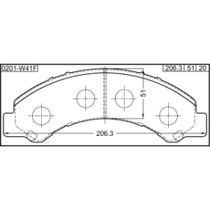 Kit de plaquettes de frein avant FEBEST 0201-W41F pour ISUZU, TOYOTA, MAZDA 5-86750-081-0 FEBEST