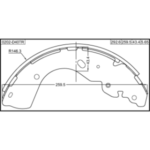 Kit de mâchoires de frein arrière FEBEST 0202-D40TR pour NISSAN, FORD 1727211 FEBEST