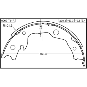 Kit de mâchoires de frein arrière FEBEST 0202-T31R pour NISSAN, TOYOTA, RENAULT, LEXUS FEBEST