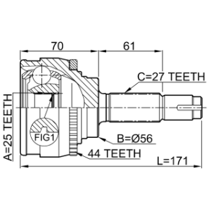 Joint homocinétique extérieur FEBEST 0210-016A44 pour NISSAN 39100-0E600 FEBEST