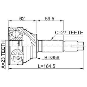 Joint homocinétique extérieur FEBEST 0210-019 pour NISSAN 39100-1C100 FEBEST