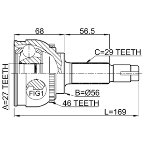 Joint homocinétique extérieur FEBEST 0210-040A46 pour NISSAN, INFINITI 39100-2Y016 FEBEST