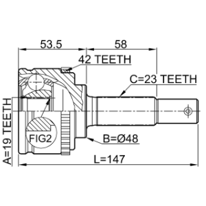 Joint homocinétique extérieur FEBEST 0210-043A42 pour NISSAN MICRA, CUBE FEBEST