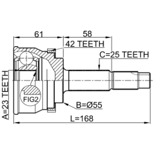 Joint homocinétique extérieur FEBEST 0210-061A42 pour NISSAN 39100-4M510 FEBEST