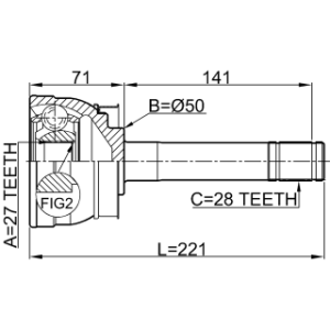 Joint homocinétique extérieur FEBEST 0210-064 pour NISSAN, INFINITI 39100-58G00 FEBEST
