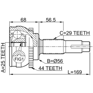 Joint homocinétique extérieur FEBEST 0210-069A44 pour NISSAN, INFINITI 39100-2Y175 FEBEST
