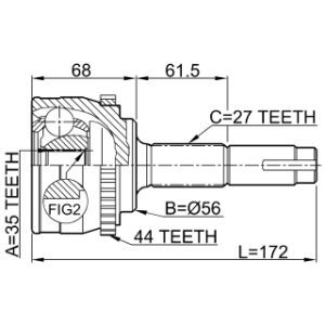 Joint homocinétique extérieur FEBEST 0210-070A44 pour NISSAN 39100-4N075 FEBEST