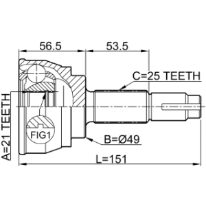 Outer CV Joint FEBEST 0210-080 OE Ref 39100-3VA0D FEBEST