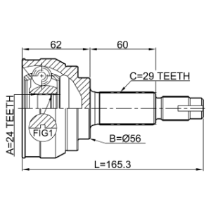 Joint homocinétique extérieur FEBEST 0210-089 pour NISSAN TEANA OE 39100-9Y015 FEBEST