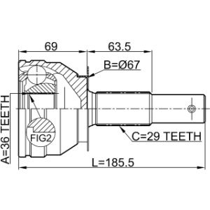 Joint homocinétique extérieur FEBEST 0210-A60 pour NISSAN ARMADA, TITAN FEBEST