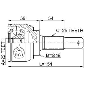 Joint homocinétique extérieur FEBEST 0210-C11X pour NISSAN, RENAULT 39100-1HS0B FEBEST