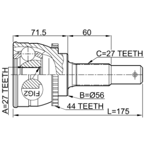 Joint homocinétique extérieur FEBEST 0210-C24A44 pour NISSAN 39100-4N015 FEBEST