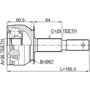 Joint homocinétique extérieur FEBEST 0210-D40B pour NISSAN NP300, NAVARA FEBEST