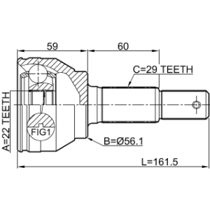 Joint homocinétique extérieur FEBEST 0210-F15 pour NISSAN JUKE OE 39100-1KA0B FEBEST