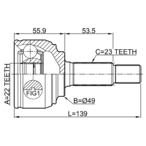 Joint homocinétique extérieur FEBEST 0210-K12E pour NISSAN MICRA OE 39100-AY600 FEBEST