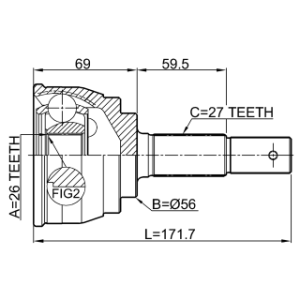 Joint homocinétique extérieur FEBEST 0210-L30 pour NISSAN ALTIMA OE 39100-0Z800 FEBEST