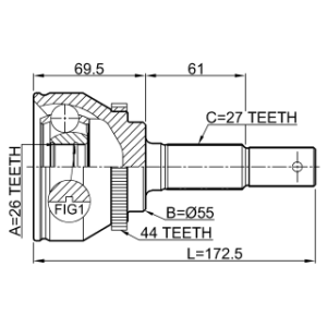 FEBEST Joint homocinétique extérieur 0210-N16A44 pour NISSAN ALMERA FEBEST