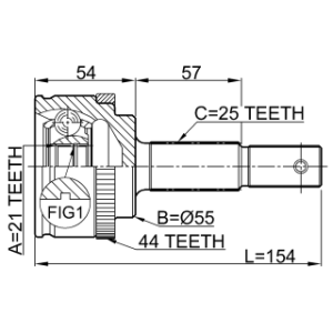 Joint homocinétique extérieur FEBEST 0210-QG15A44 pour NISSAN 39100-BM520 FEBEST