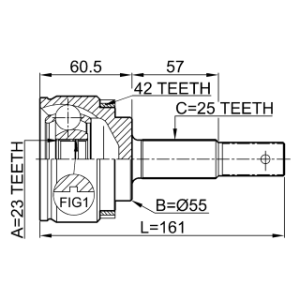 Joint homocinétique extérieur FEBEST 0210-QG18A42 pour NISSAN 39211-BM726 FEBEST
