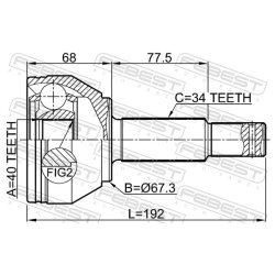Kit de joint homocinétique FEBEST 0210-Z62R pour INFINITI, NISSAN OE 392111LA1A FEBEST
