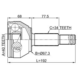 Kit de joint homocinétique FEBEST 0210-Z62R pour INFINITI, NISSAN OE 392111LA1A FEBEST