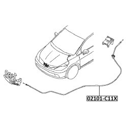 Câble de capot FEBEST 02101-C11X pour NISSAN LATIO, TIIDA OE 65620-EL00A FEBEST