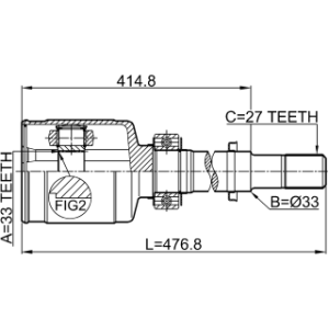 Joint homocinétique intérieur droit FEBEST 0211-J1020GRH pour NISSAN QASHQAI, X-TRAIL FEBEST