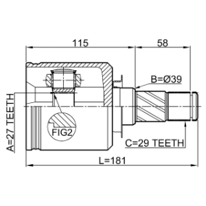 Joint homocinétique intérieur gauche FEBEST 0211-J32LH pour NISSAN 39101-1AA0C FEBEST