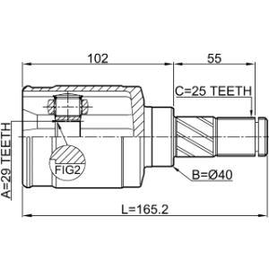 Joint homocinétique intérieur droit FEBEST 0211-Z11AT pour NISSAN 39100-1FA0B FEBEST
