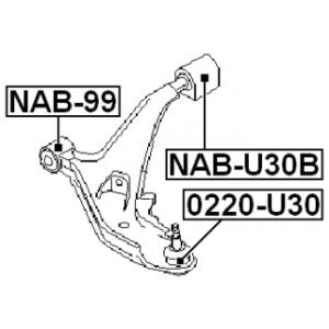Rotule de bras inférieur avant FEBEST 0220-U30 pour NISSAN BASSARA, PRESAGE FEBEST