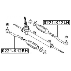 Embout de biellette de direction gauche FEBEST 0221-K12LH pour NISSAN NOTE, MICRA FEBEST
