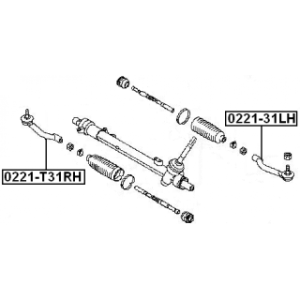 Rotule de direction droite FEBEST 0221-T31RH pour NISSAN, RENAULT D8520-JG00A FEBEST